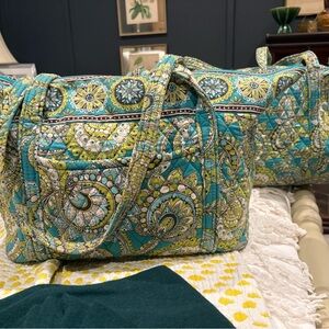 2 Vera Bradley Turquoise and lime Travel Bags